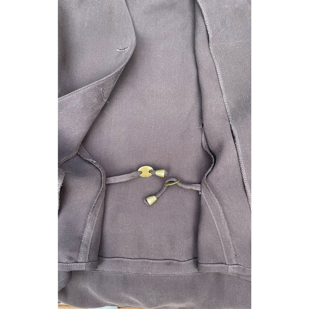 Vintage 90s Emanuel Ungaro Womens Brown Silk Button-Front Vest Luxury Staple, 12 - Picture 7 of 16